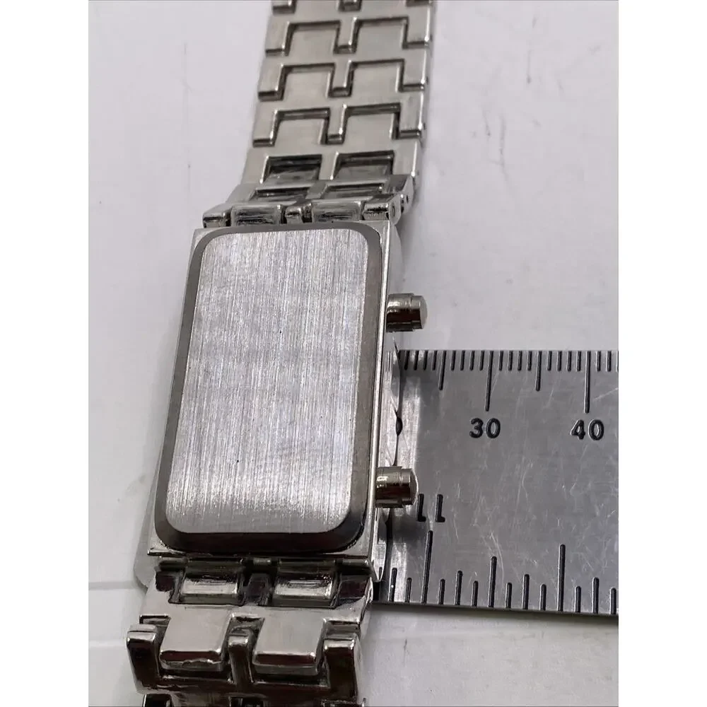 Silver Light Up Digital Watch Works New Battery